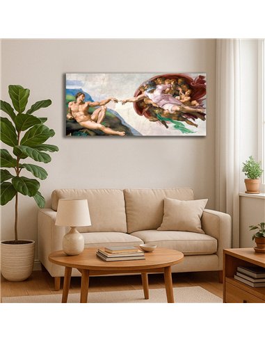 Cuadro The Creation Of Adam - Michelangelo 112x50cm Canvas