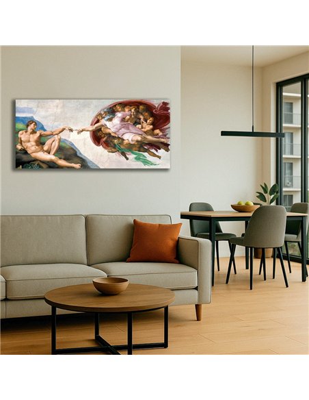 Cuadro The Creation Of Adam - Michelangelo 112x50cm Canvas