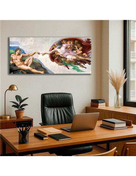 Cuadro The Creation Of Adam - Michelangelo 112x50cm Canvas