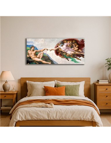 Cuadro The Creation Of Adam - Michelangelo 112x50cm Canvas