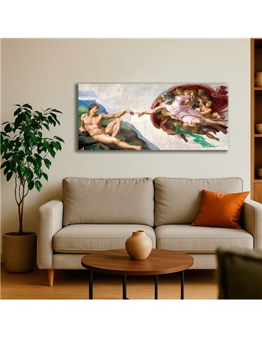 Cuadro The Creation Of Adam - Michelangelo 112x50cm Canvas