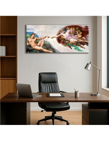 Cuadro The Creation Of Adam - Michelangelo 112x50cm Canvas