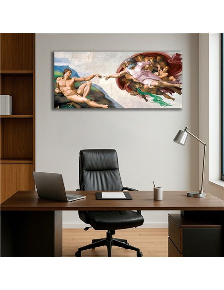 Cuadro The Creation Of Adam - Michelangelo 112x50cm Canvas