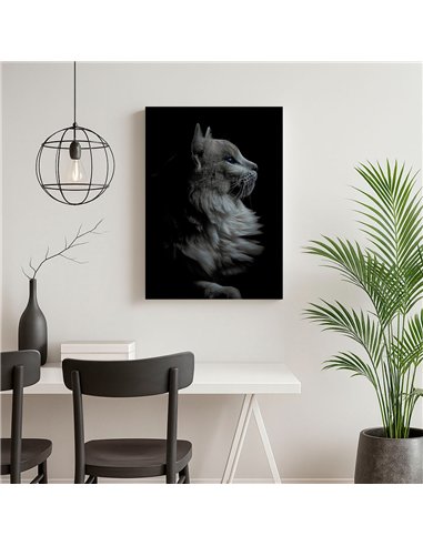 Cuadro gato perfil elegante de 50x35cm lienzografía - canvas
