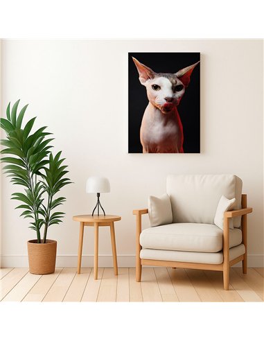 Cuadro gato esfinge audaz de 50x35cm lienzografía - canvas