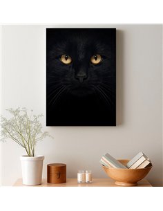 Cuadro decorativo gato negro 50x35cm lienzografía - canvas 2