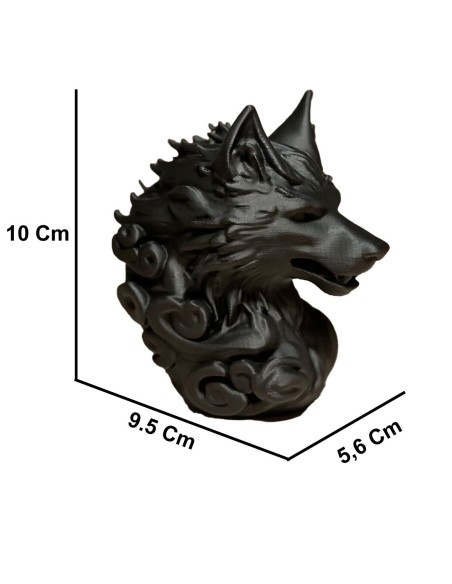 Lobo escultura en impresión 3D