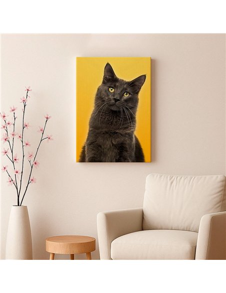 Cuadro gato estilo moderno 50x35cm lienzografía - canvas