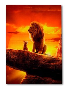 Cuadro padre e hijo leones 50x35cm lienzografía - canvas