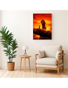 Cuadro padre e hijo leones 50x35cm lienzografía - canvas 2