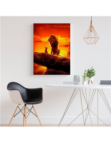 Cuadro padre e hijo leones 50x35cm lienzografía - canvas