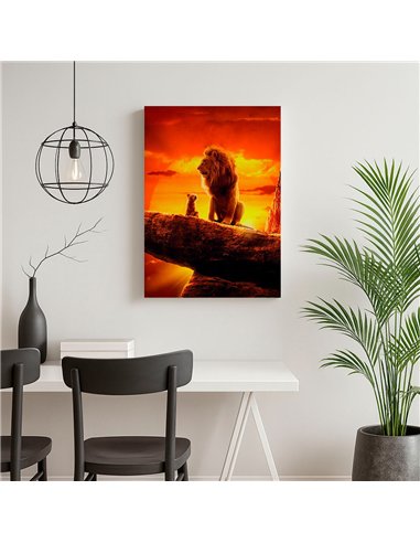 Cuadro padre e hijo leones 50x35cm lienzografía - canvas