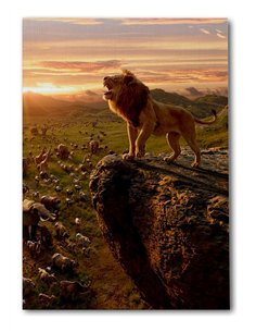 Cuadro rey León de la sabana 50x35cm lienzografía - canvas