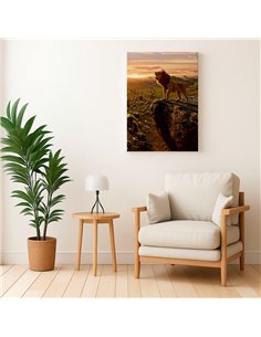 Cuadro rey León de la sabana 50x35cm lienzografía - canvas 2