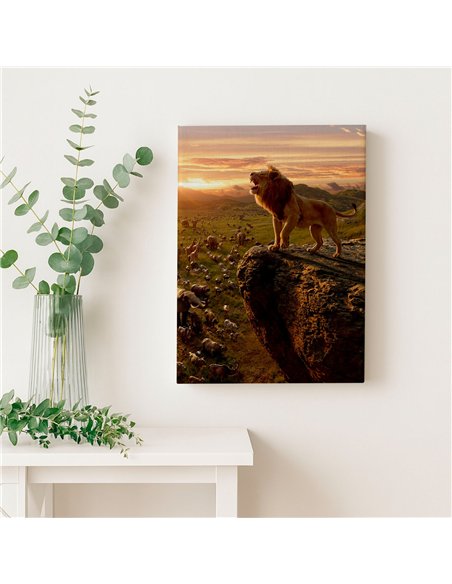 Cuadro rey León de la sabana 50x35cm lienzografía - canvas