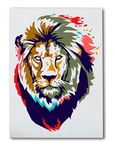 Cuadro león pop art 50x35cm lienzografía - canvas