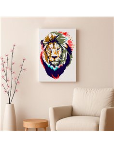 Cuadro león pop art 50x35cm lienzografía - canvas 2