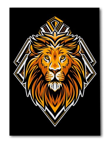 Cuadro león dorado 35x50cm lienzografía en canvas