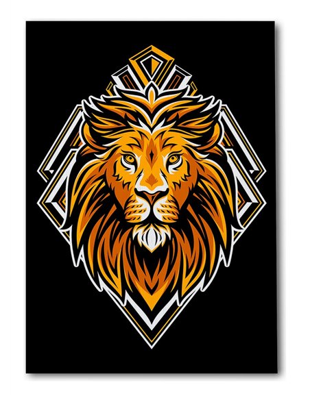 Cuadro león dorado 35x50cm lienzografía en canvas
