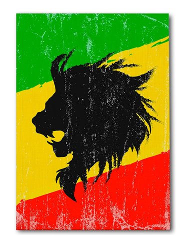 Cuadro león rasta 35x50cm lienzografía en canvas