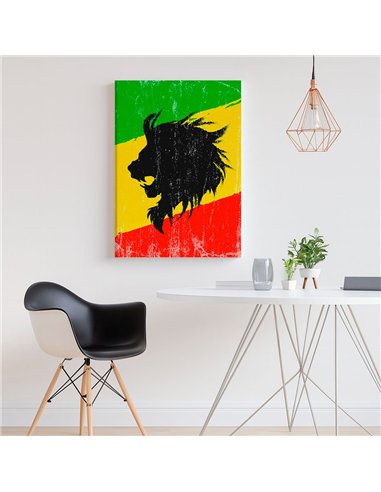 Cuadro león rasta 35x50cm lienzografía en canvas