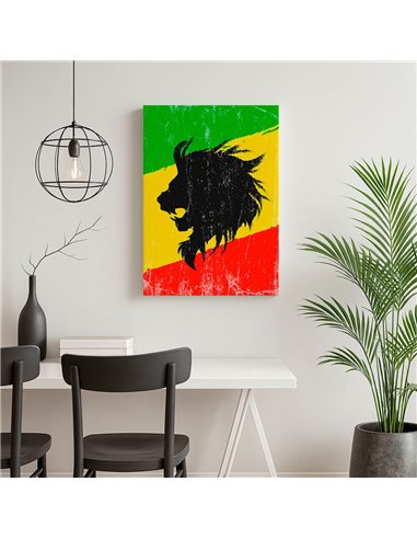 Cuadro león rasta 35x50cm lienzografía en canvas