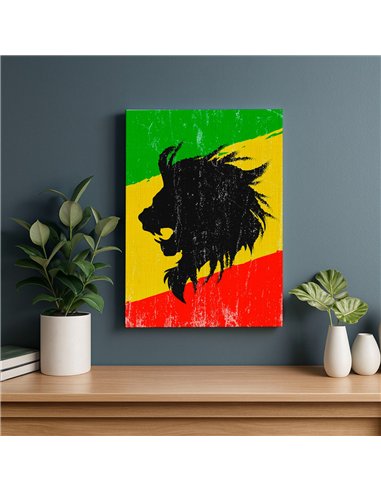 Cuadro león rasta 35x50cm lienzografía en canvas