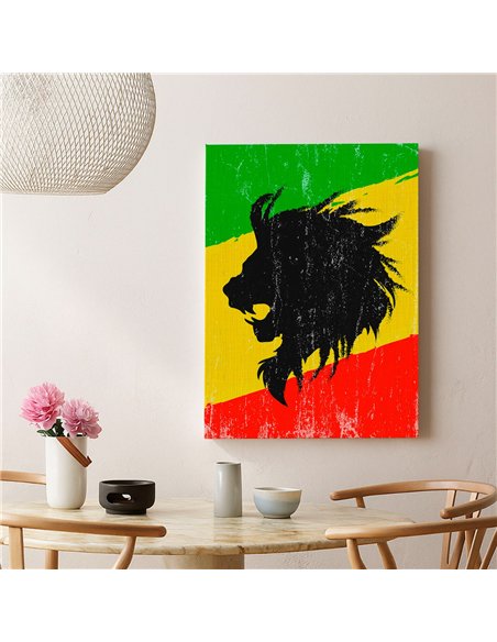 Cuadro león rasta 35x50cm lienzografía en canvas