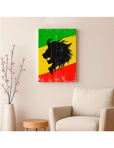 Cuadro león rasta 35x50cm lienzografía en canvas