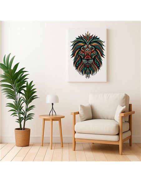 Cuadro místico león 35x50cm lienzografía canvas