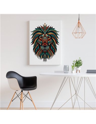Cuadro místico león 35x50cm lienzografía canvas