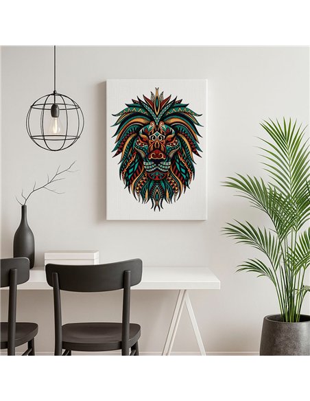Cuadro místico león 35x50cm lienzografía canvas