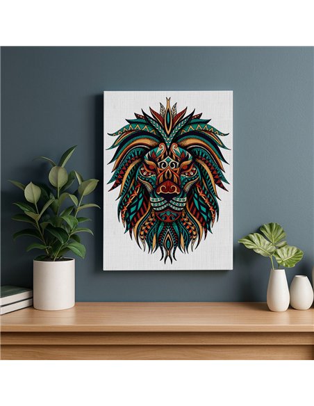 Cuadro místico león 35x50cm lienzografía canvas