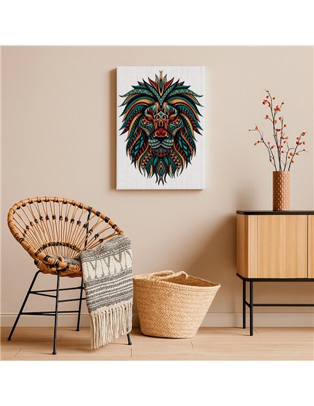 Cuadro místico león 35x50cm lienzografía canvas