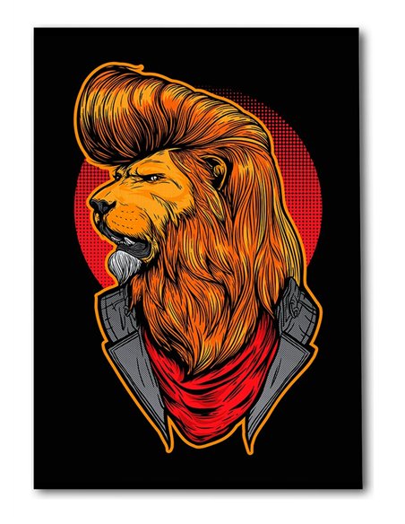 Cuadro león rock 35x50cm lienzografía en canvas