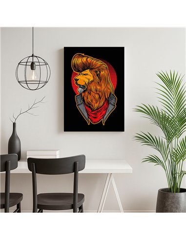 Cuadro león rock 35x50cm lienzografía en canvas