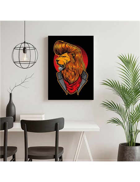 Cuadro león rock 35x50cm lienzografía en canvas