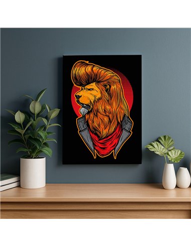 Cuadro león rock 35x50cm lienzografía en canvas