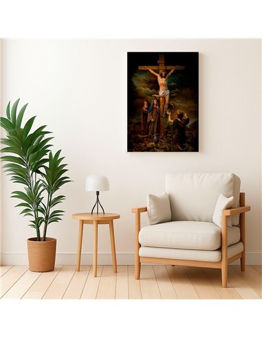 Cuadro crucifixión 35x50cm lienzografía canvas Jesús