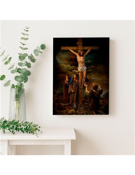 Cuadro crucifixión 35x50cm lienzografía canvas Jesús