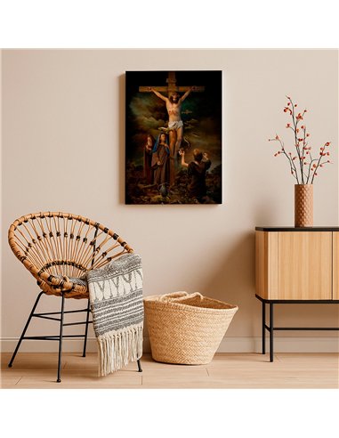 Cuadro crucifixión 35x50cm lienzografía canvas Jesús