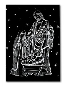 Cuadro nacimiento 35x50cm lienzografía canvas navideño