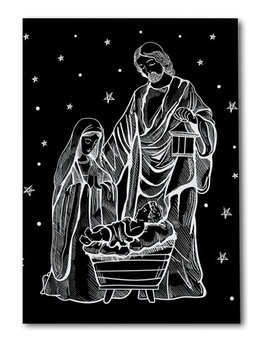 Cuadro nacimiento 35x50cm lienzografía canvas navideño