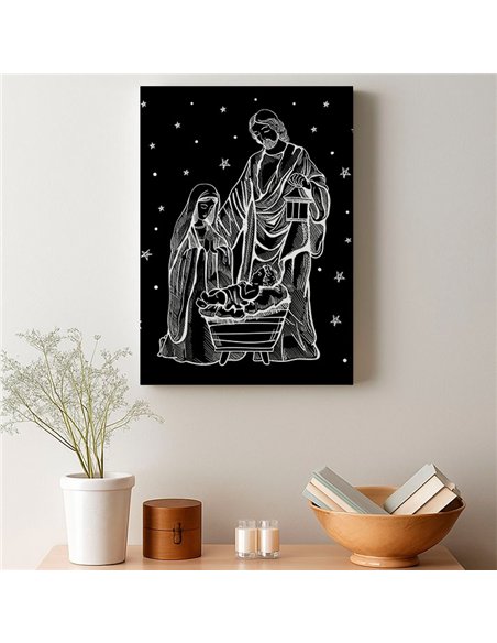 Cuadro nacimiento 35x50cm lienzografía canvas navideño