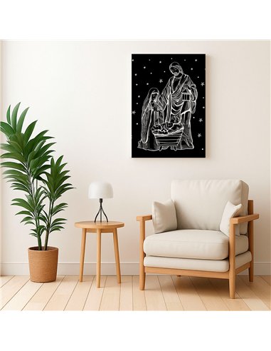 Cuadro nacimiento 35x50cm lienzografía canvas navideño