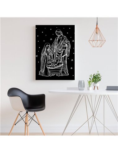 Cuadro nacimiento 35x50cm lienzografía canvas navideño