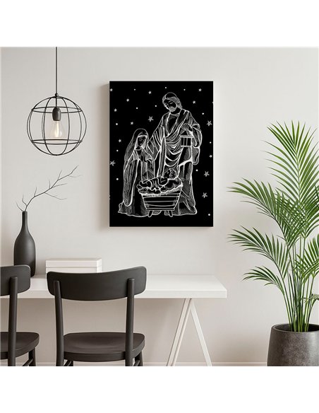 Cuadro nacimiento 35x50cm lienzografía canvas navideño