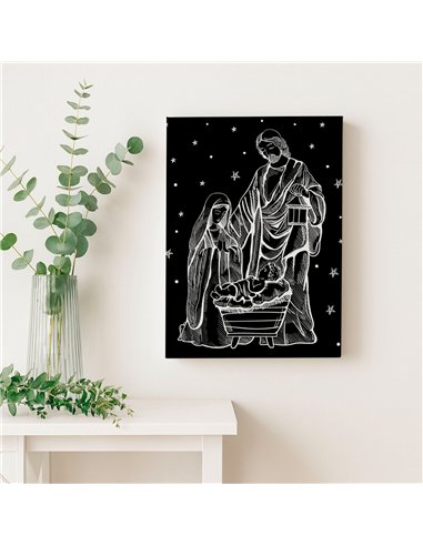 Cuadro nacimiento 35x50cm lienzografía canvas navideño