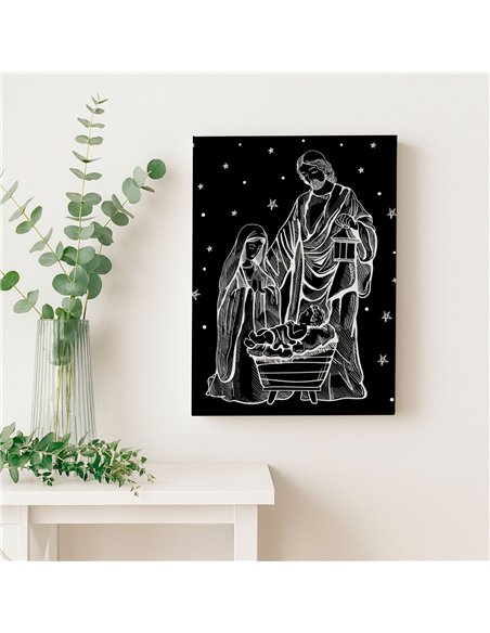 Cuadro nacimiento 35x50cm lienzografía canvas navideño