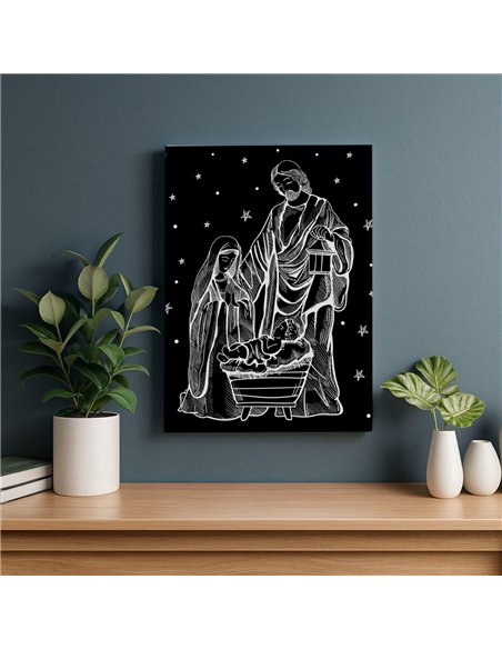 Cuadro nacimiento 35x50cm lienzografía canvas navideño